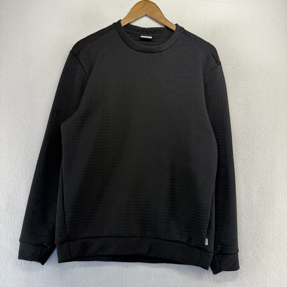Houdini Sweater men's medium Black Polartec power Air Crewneck Sweatshirt Grid